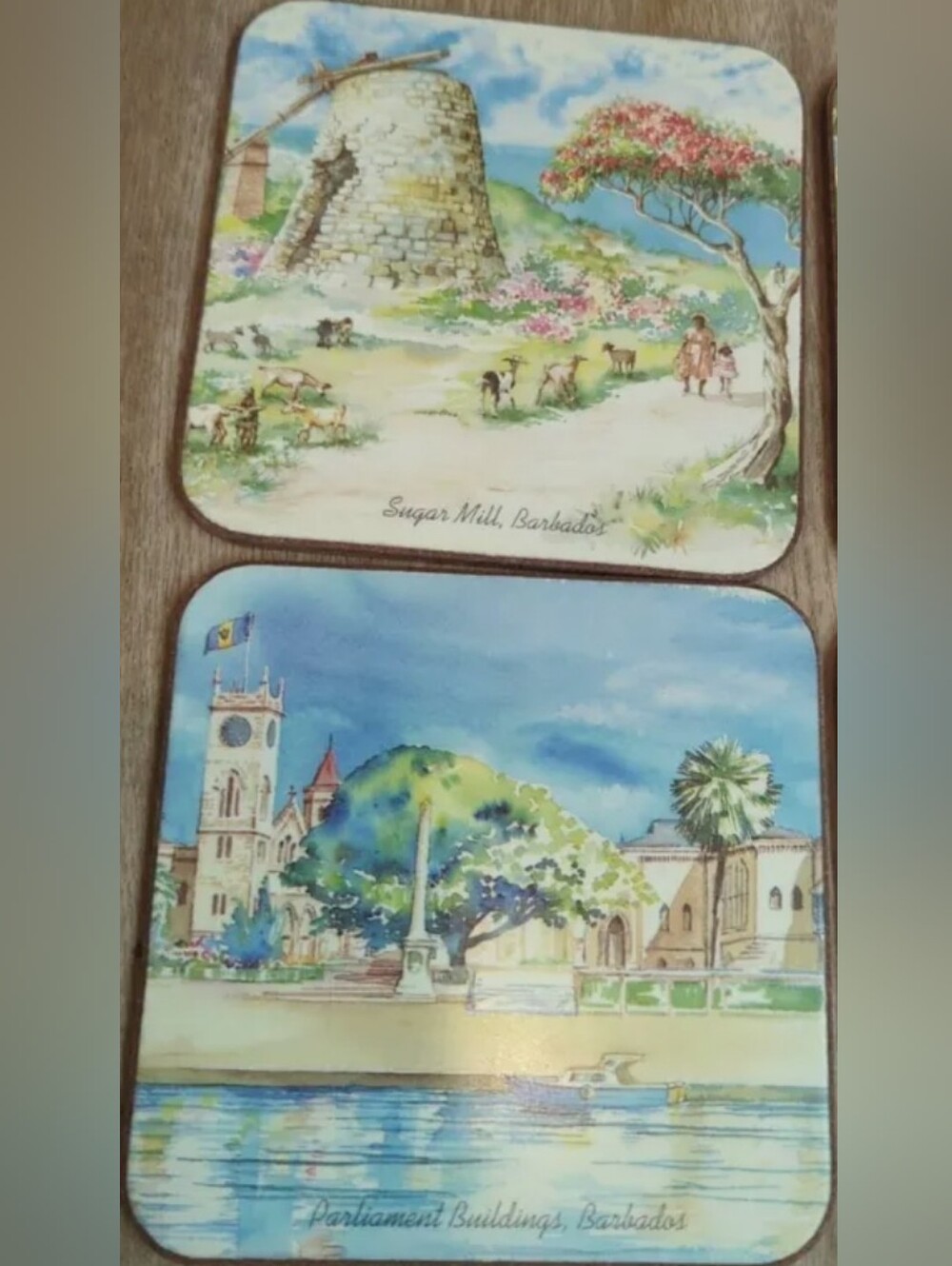 NEW Pimpernell Caribbean collection Barbados Drink Coasters  Set of 6 SEALED Box - Picture 6 of 12